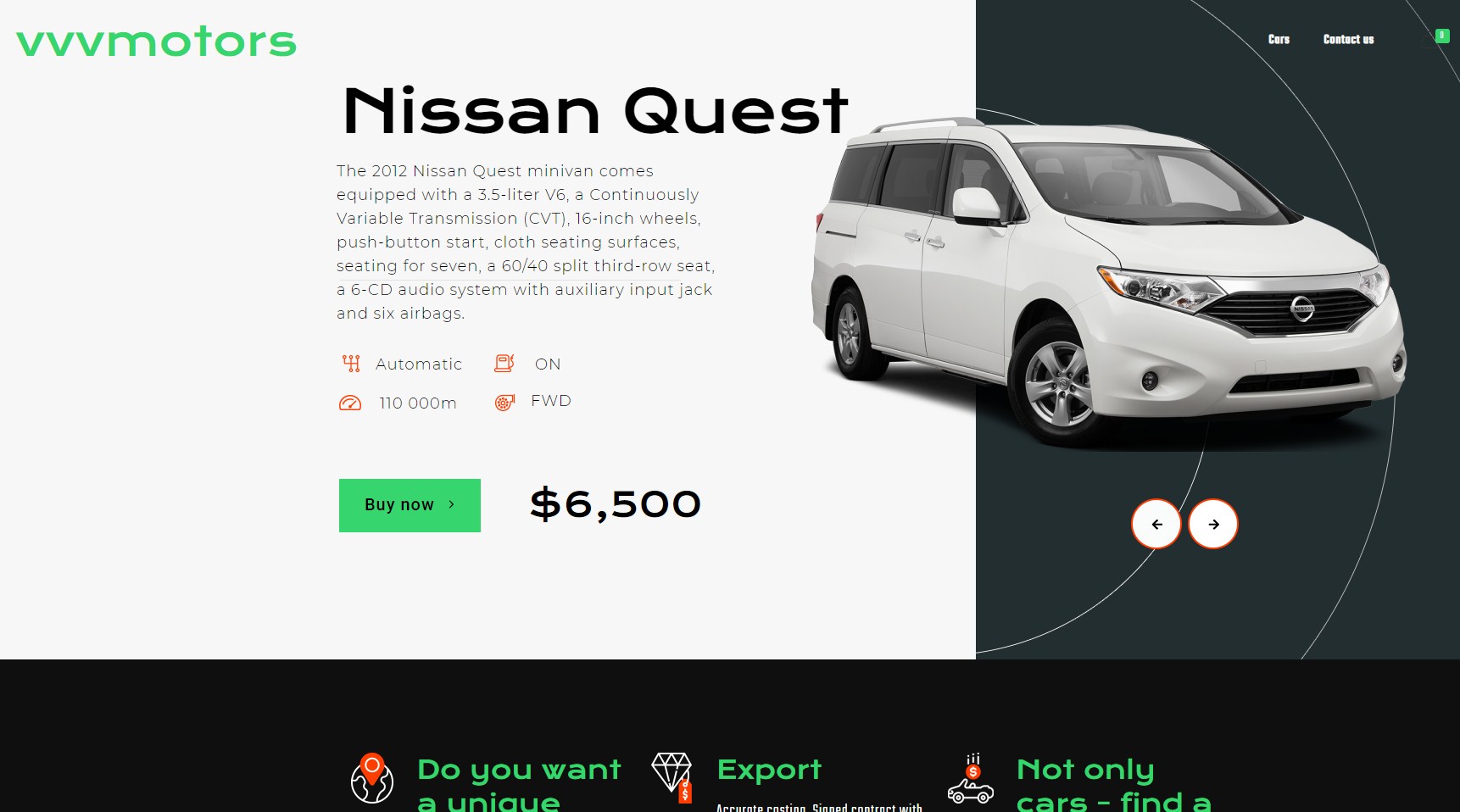 VVV Motors — Automotive · Dealer, Corporate Websites. Разработка сайта, Lev Group